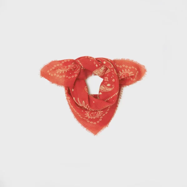 Petit foulard laine Alice rouge – Image 3