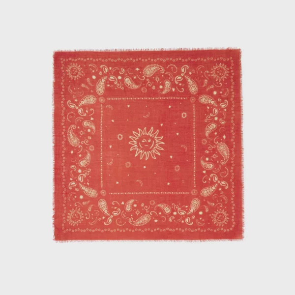 Petit foulard laine Alice rouge – Image 4