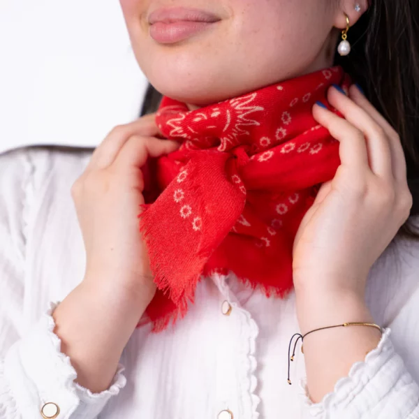 Petit foulard laine Alice rouge