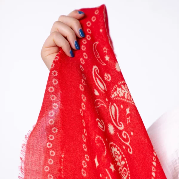 Petit foulard laine Alice rouge – Image 2