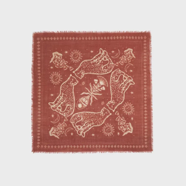 Petit foulard laine Sacha Terracotta – Image 4
