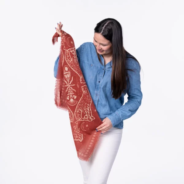 Petit foulard laine Sacha Terracotta – Image 2