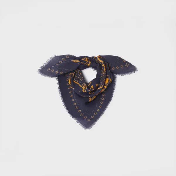Petit foulard laine Sacha navy – Image 3