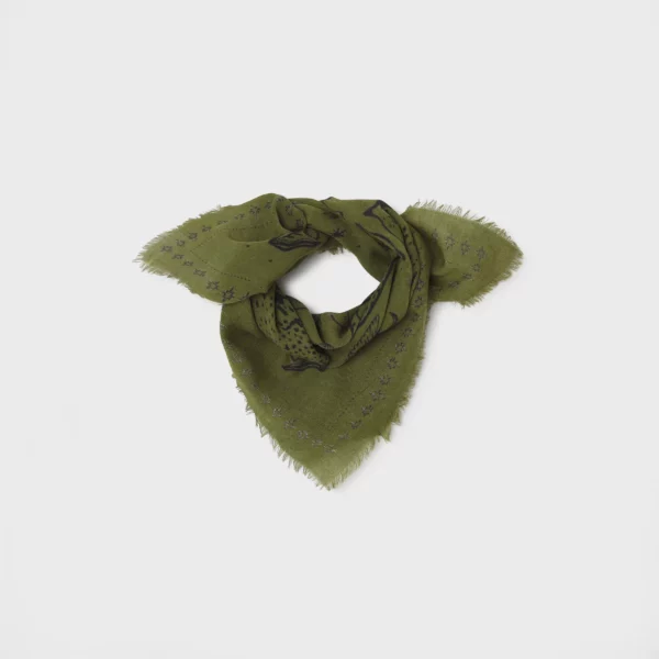 Petit foulard laine Sacha Kaki – Image 3