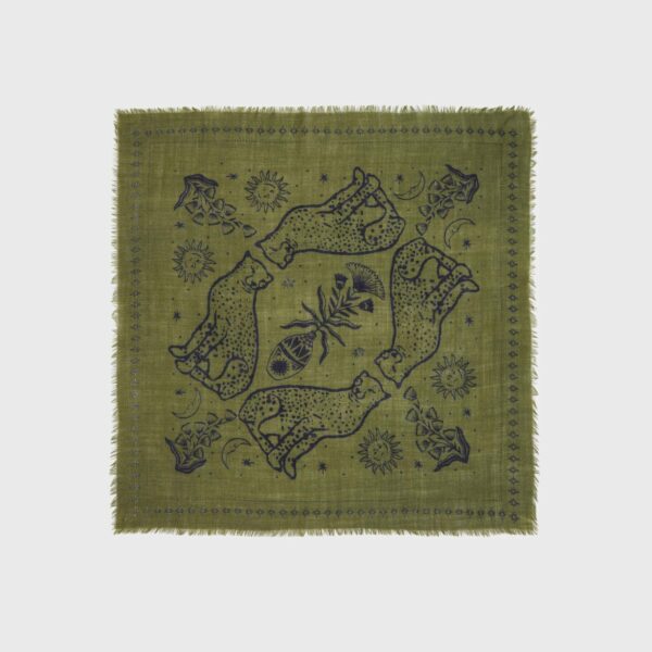 Petit foulard laine Sacha Kaki – Image 4