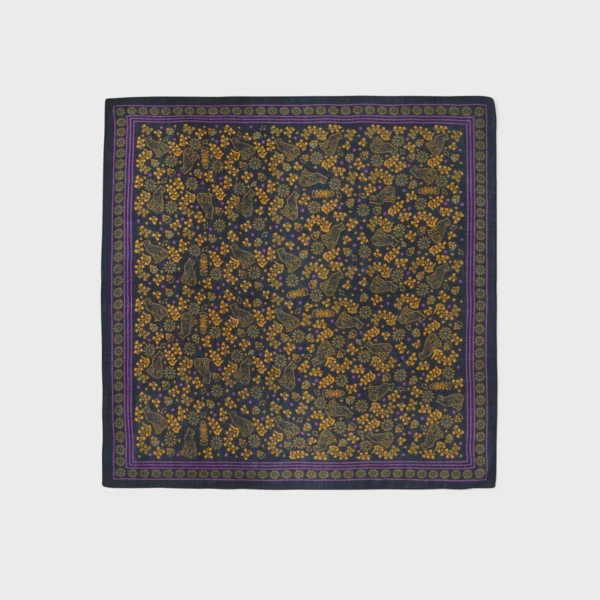 Grand foulard laine Constance Navy – Image 3