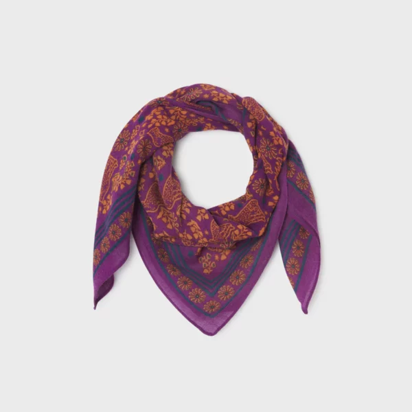 Grand foulard laine Constance prune – Image 3