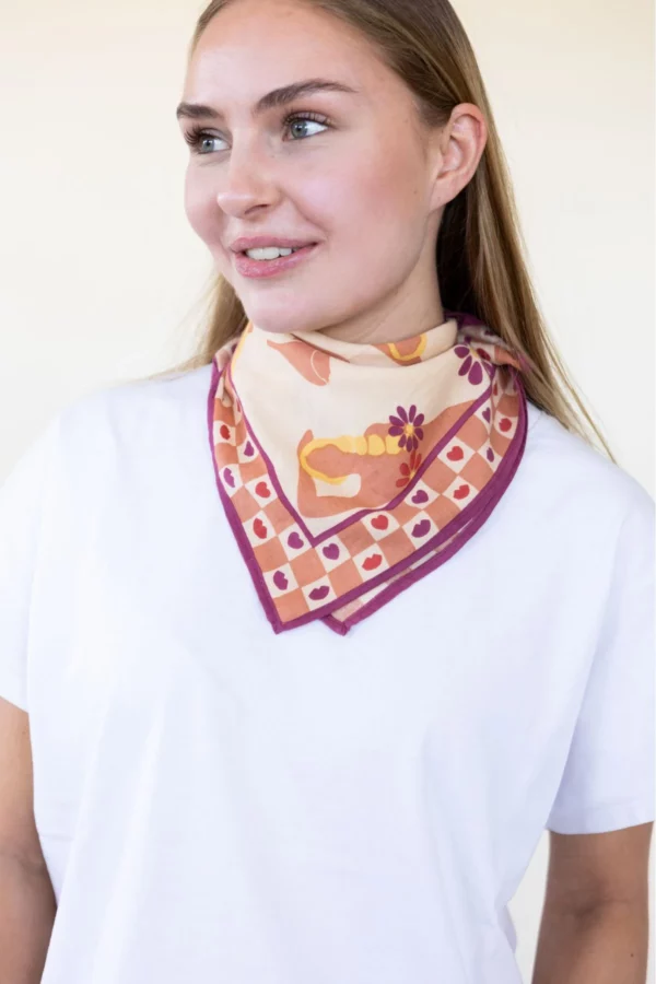 Small Foulard Cotton Manika - Booby macadamia