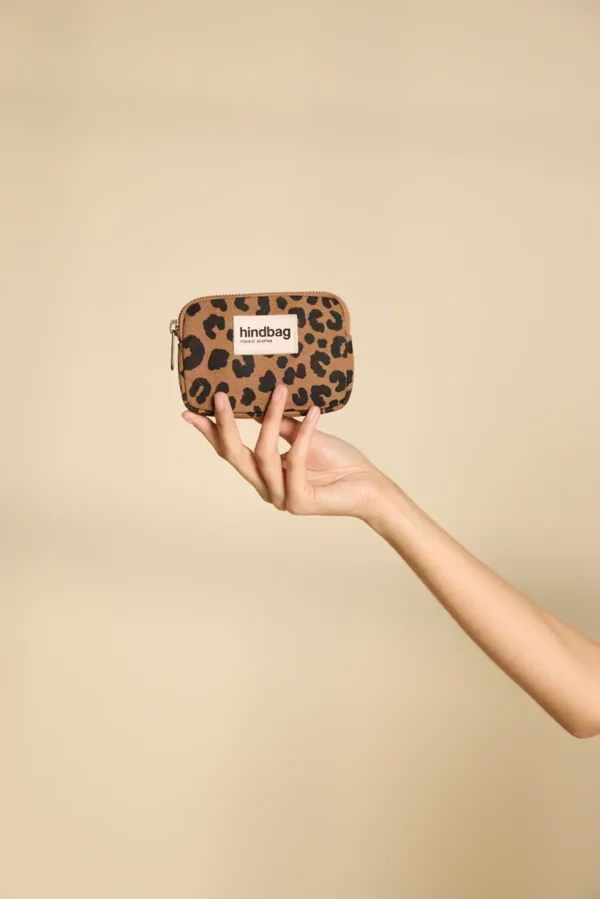 PORTE MONNAIE LILI LEOPARD CANNELLE