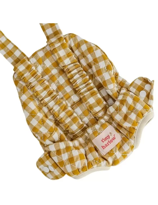 Porte bébé poupée  vichy camel