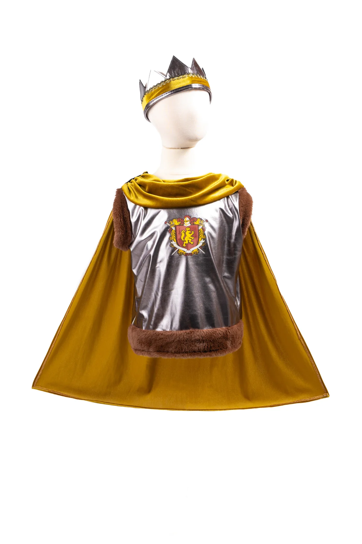 Tunique de chevalier fourrure avec cape et couronne