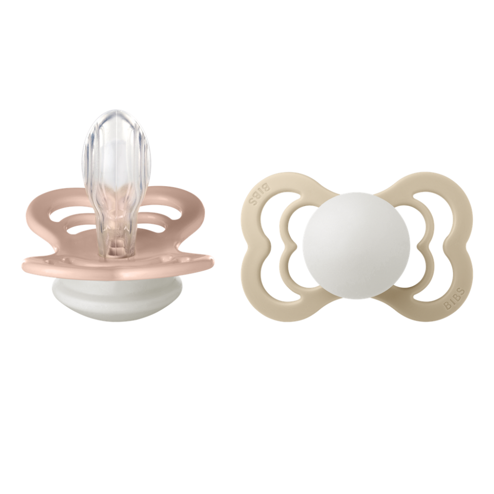 [260357] PACKx2 BIBS SUPREME SYMETRIQUE SILICONE T2 (BLUSH GLOW-VANILLA GLOW) (1)
