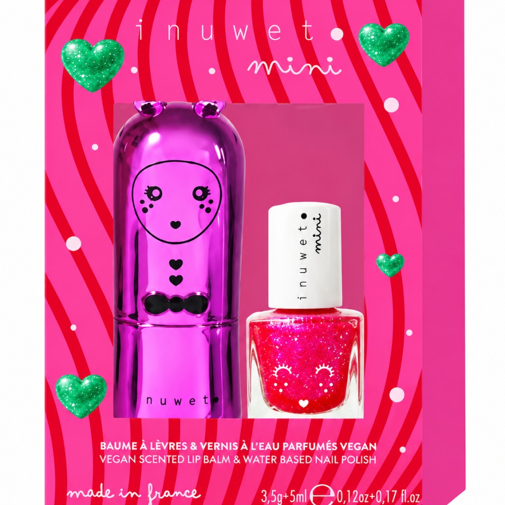 Coffret cosmétique rose pailleté Inuwet