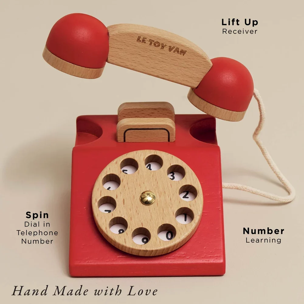 TV323-Vintage-Phone-Red-Telephone-Wooden-Toy-FSC-Gift-Le-Toy-Van-_2