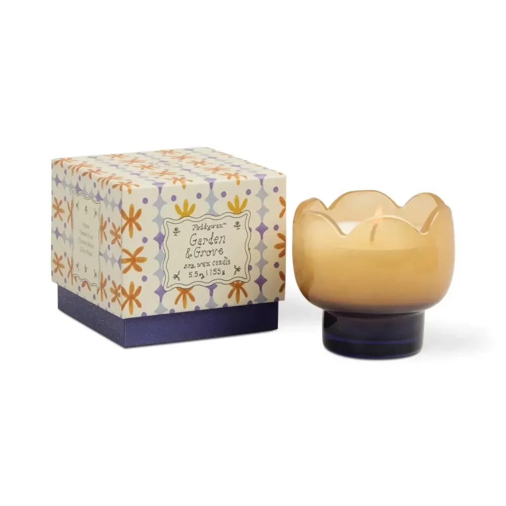 Tulip-5_5oz155g-Orange-and-Blue-Glass-Candle-Garden-Grove