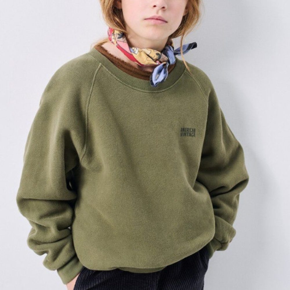 american-vintage-sweatshirt-izubird-enfant-kaki-vintage