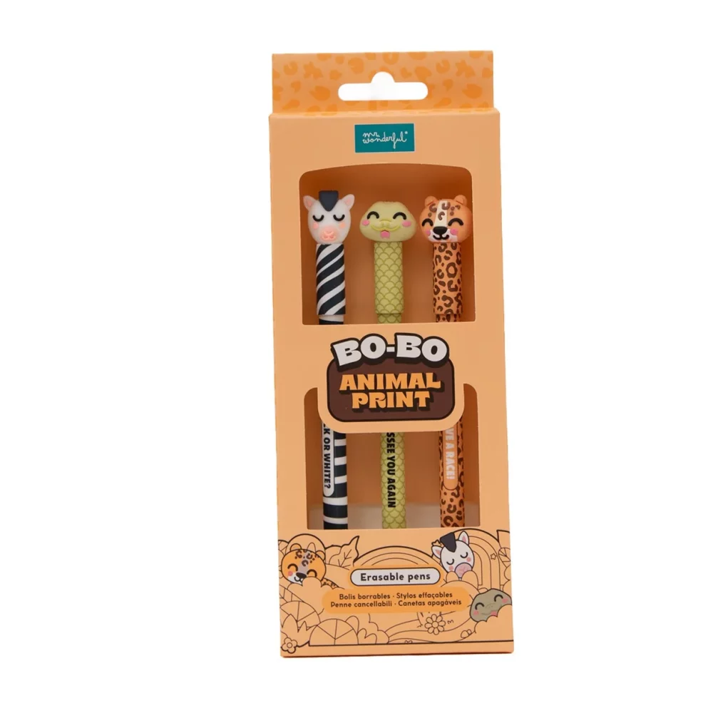 mrw-8445641070425-Set-of-3-erasable-pens-Bo-Bo-Snake-leopard-and-zebra_UN_01